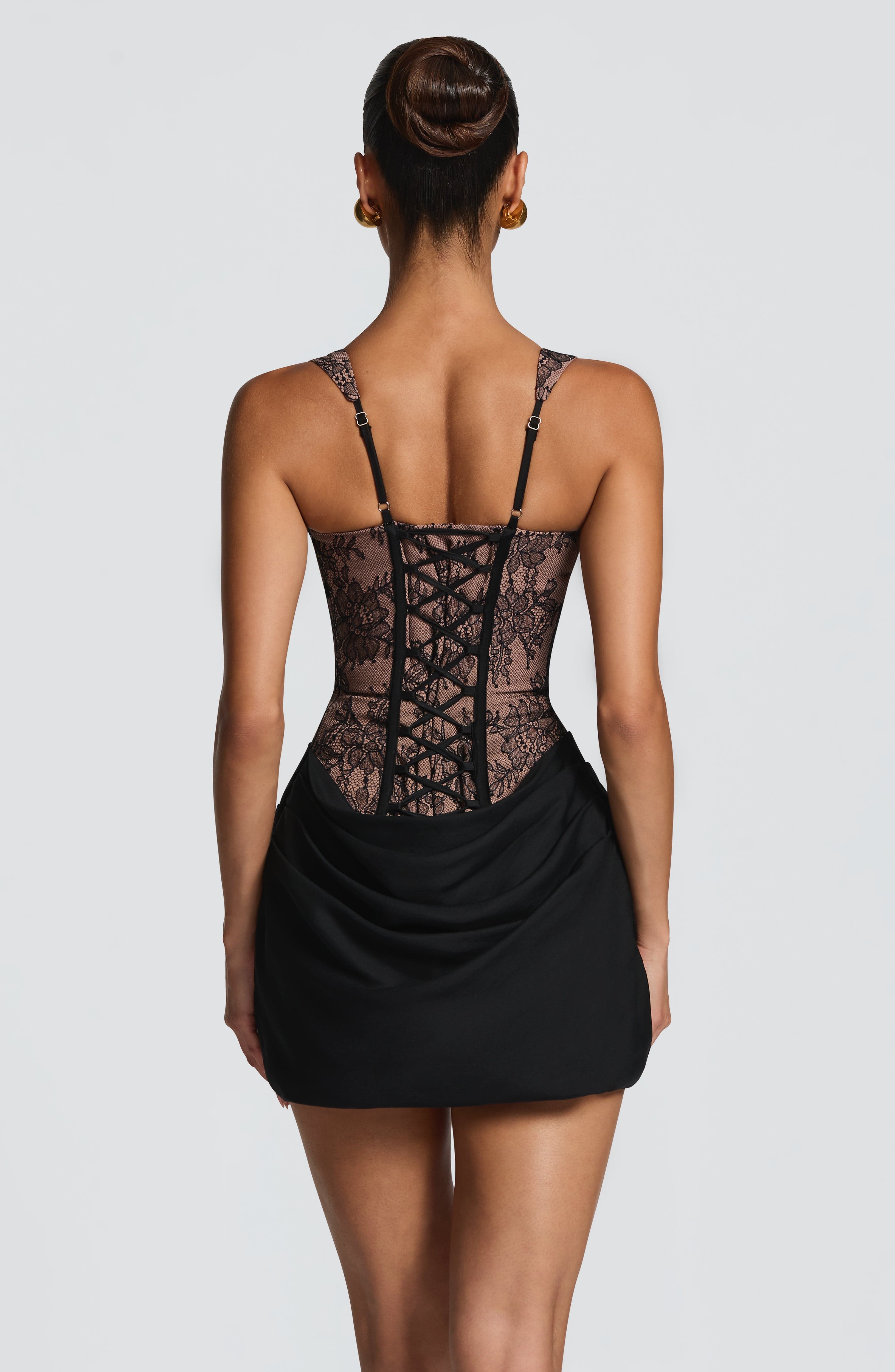 Cornelia Mini Dress - Black Lace