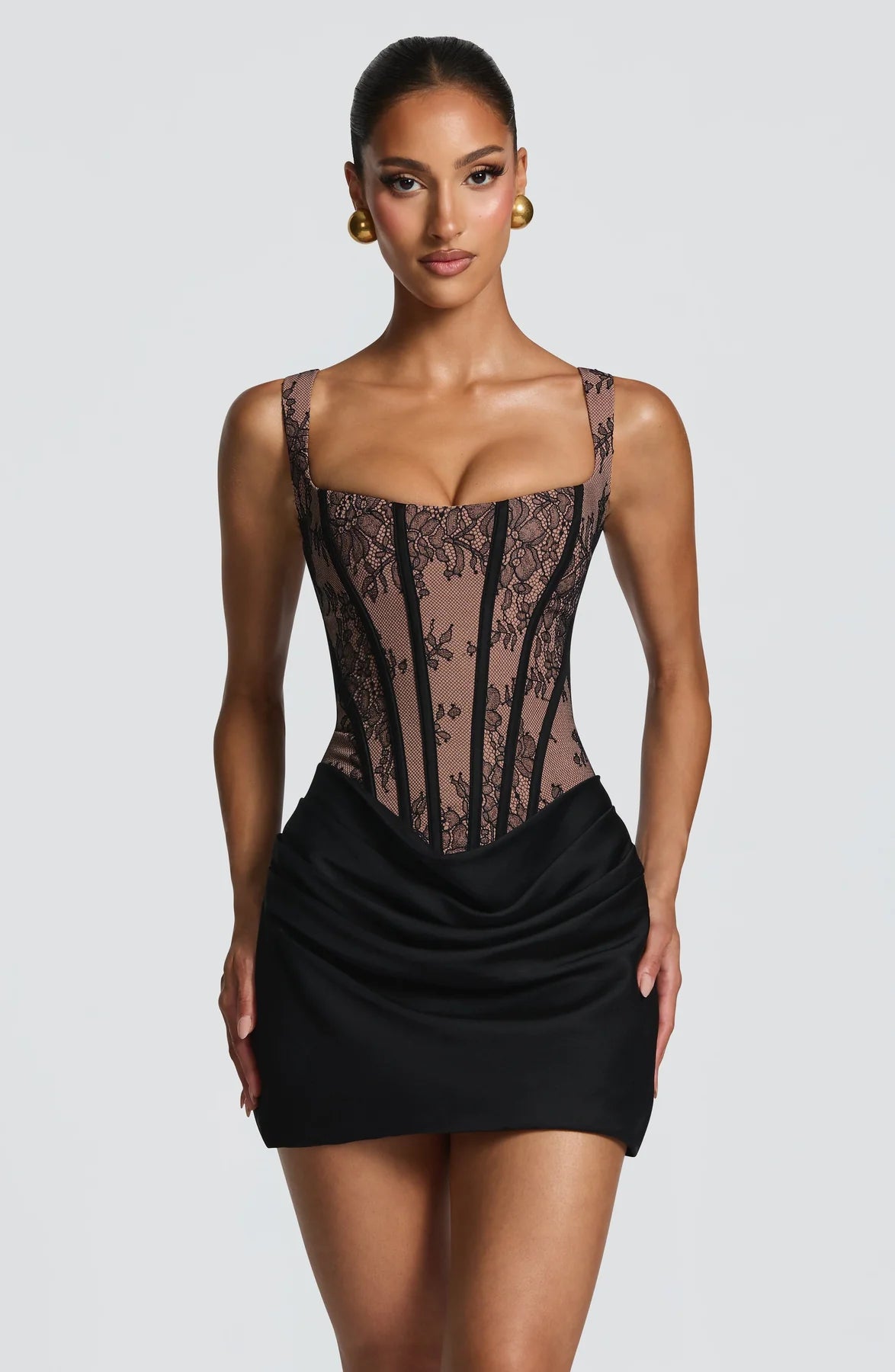 Cornelia Mini Dress - Plum Brown